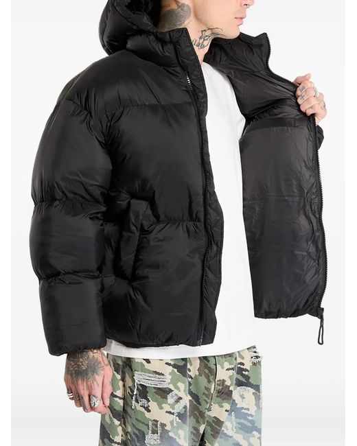 Alpha Industries Black Logo-Patch Padded Jacket for men
