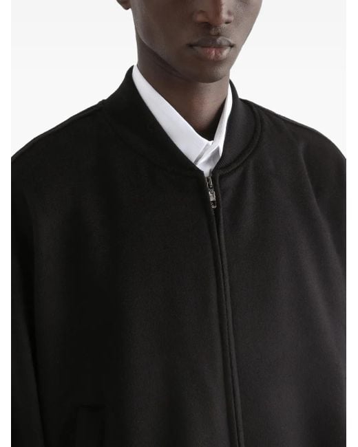 Dolce & Gabbana Black Cashmere Bomber Jacket for men