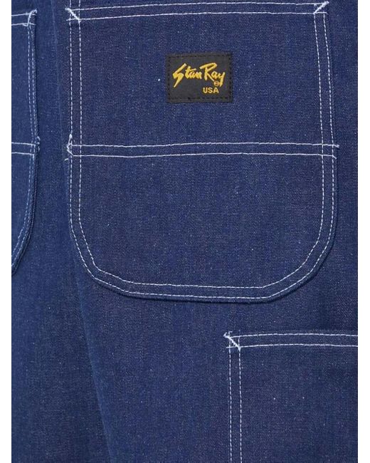 Stan Ray Blue Logo-Patch Denim Shorts for men