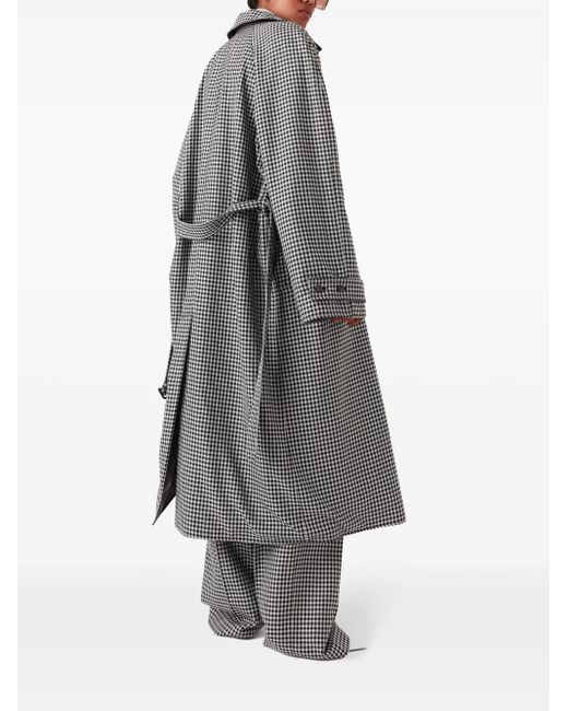 Stella McCartney Gray Checked Reversible Car Coat