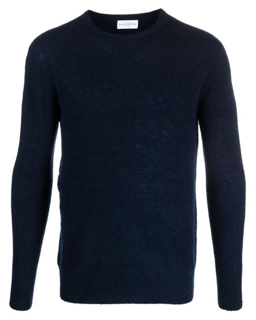 Ballantyne Blue Long-Sleeve Wool-Blend Jumper for men