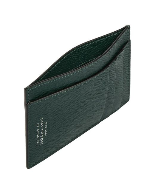 Smythson Green Large Panama Flat Cardholder