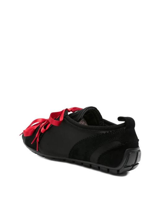 Simone Rocha Red Ballerina Grip Satin Ribbon Sneakers