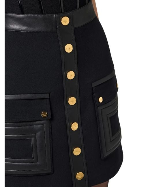 Elisabetta Franchi Blue Button-Embellished Mini Skirt
