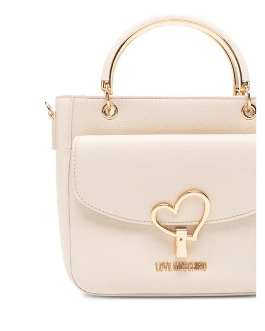 Love Moschino Natural Heart-Appliqué Mini Bag