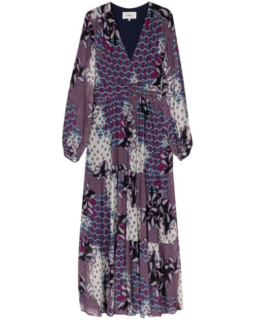 Ba&sh Purple Bossy Kleid mit grafischem Print