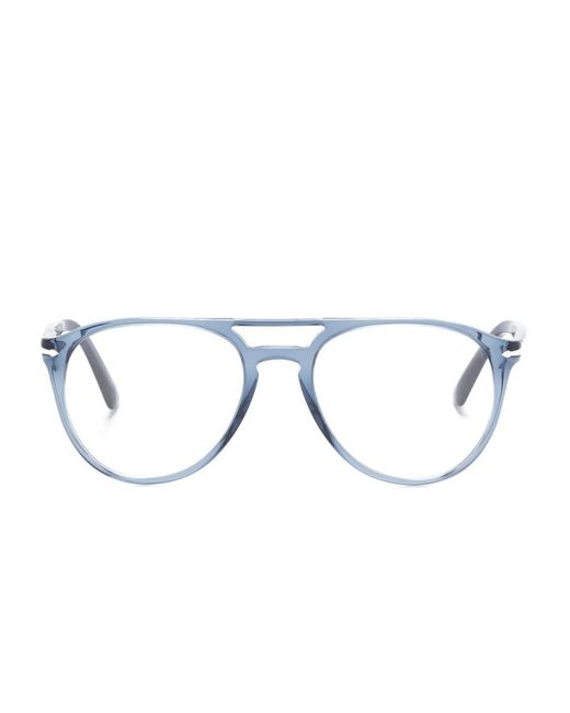 Persol Blue Pilot-Frame Glasses for men