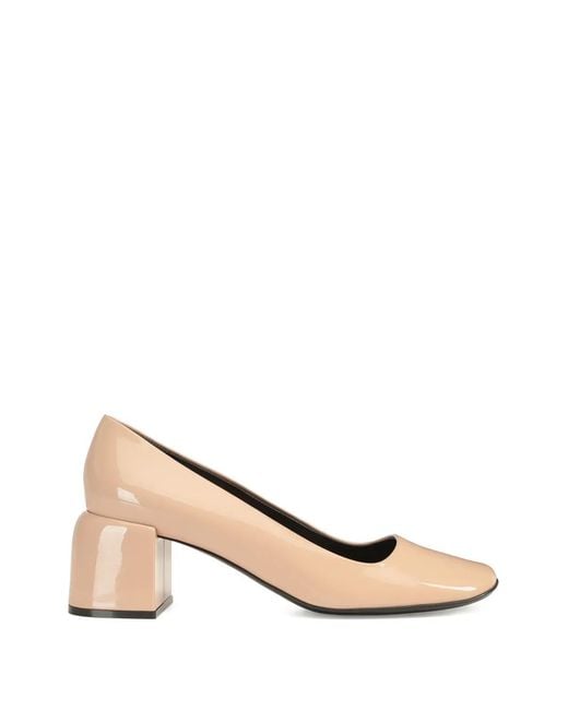 Sergio Rossi Natural Convex Leather Pumps