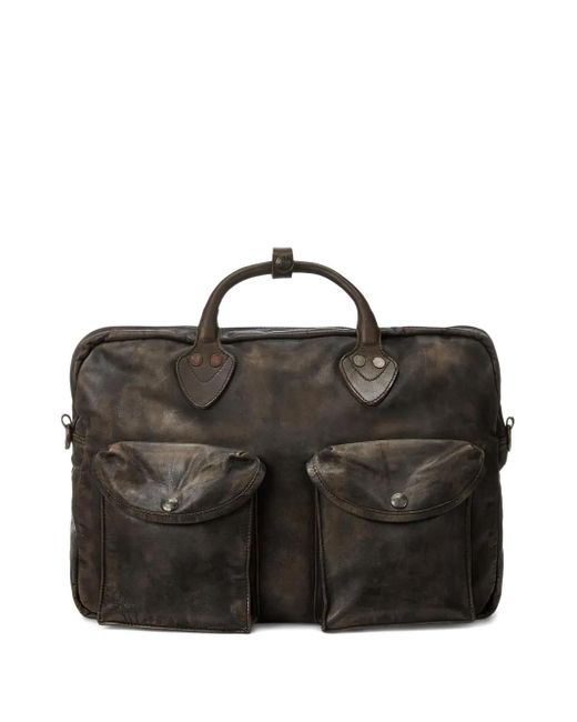 RRL Medium Leren Aktetas in het Black voor heren