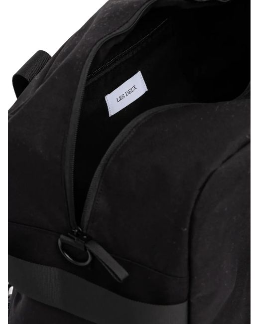 Les Deux Black Logo-Embroidered Holdall for men