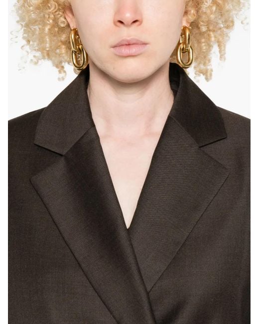 Loulou de Saison Brown Double-Breasted Notched-Lapels Jacket