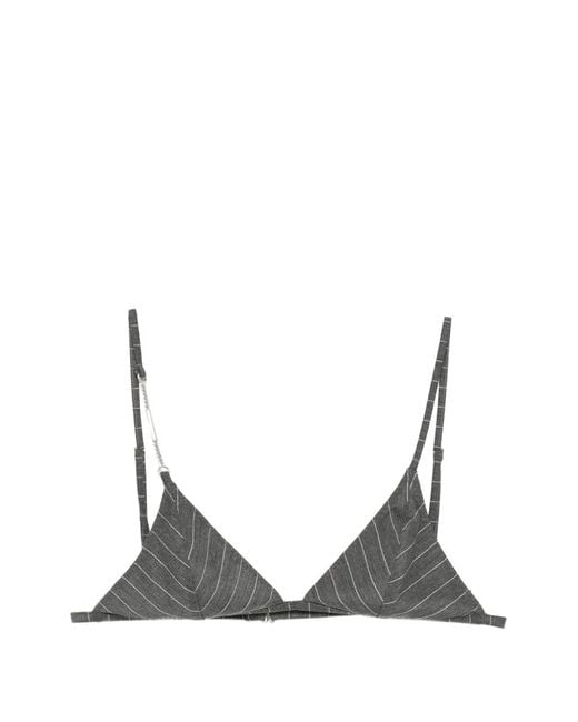 Dondup Gray Pinstripe-Pattern Chain-Link Top