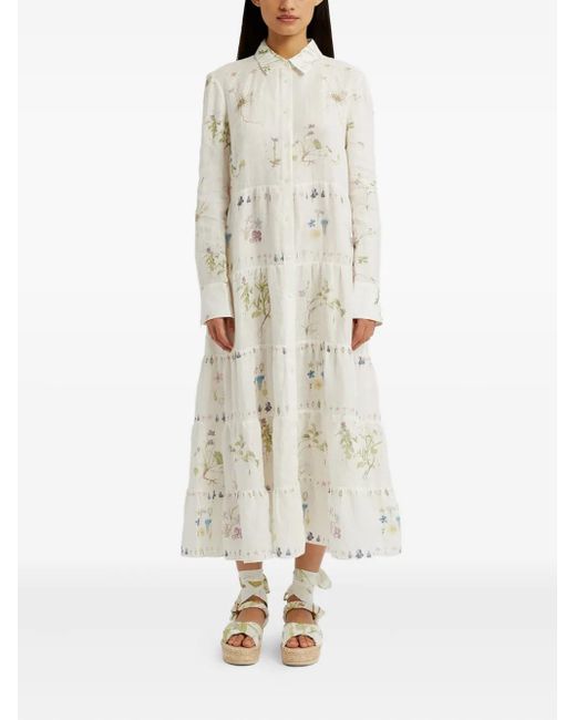 Erdem White Long-Sleeve Shirt Dress