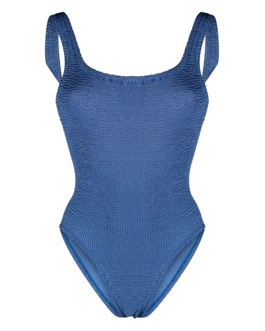 Hunza G Blue Nile Square-neck One-piece Swimsuit