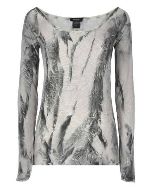 Avant Toi Trui Met Tie-Dye Print En Boothals in het Gray