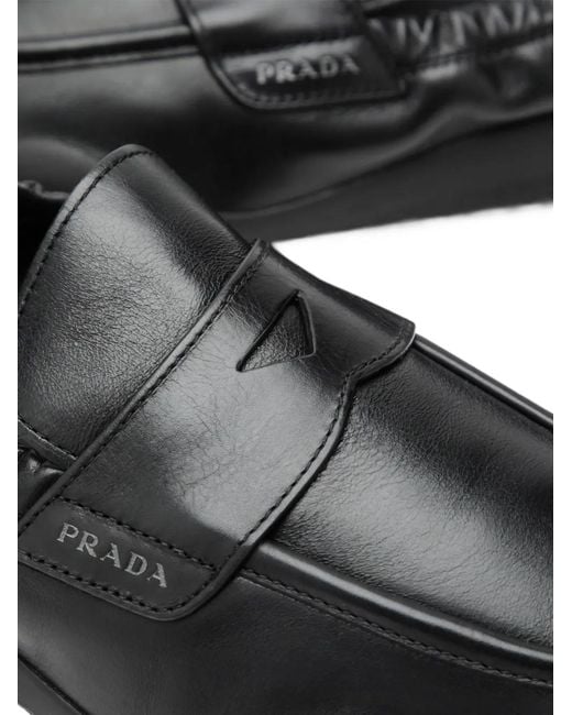 Prada White Speedrock Leather Loafers for men