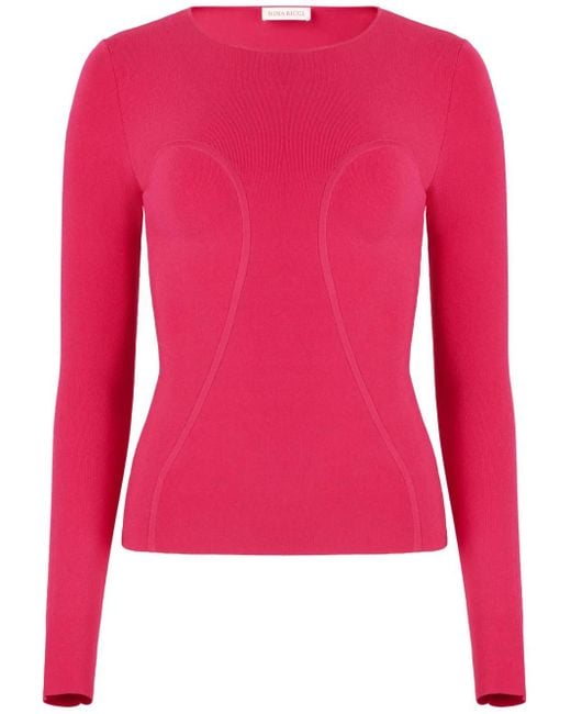 Nina Ricci Pink Round-Neck Knitted Jumper