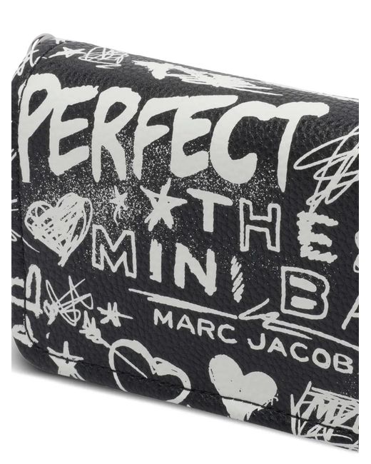 Marc Jacobs Black Mini Punk Scribble Leather Crossbody Bag