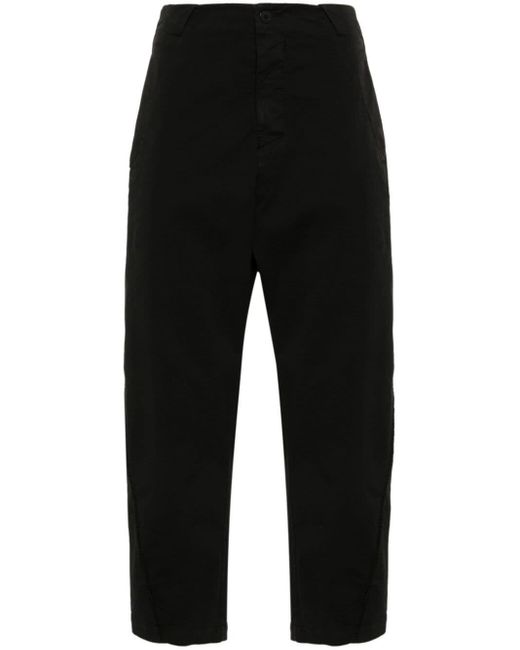 Transit Black Cropped Tapered Trousers for men