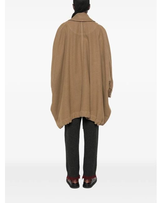 Uma Wang Natural Oversized Asymmetric-Hem Cape