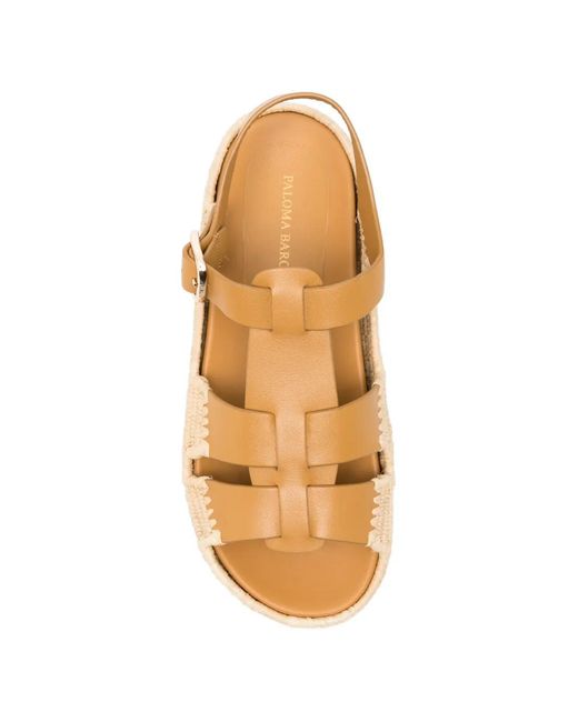 Paloma Barceló Natural Yuka Buckle-Strap Espadrilles
