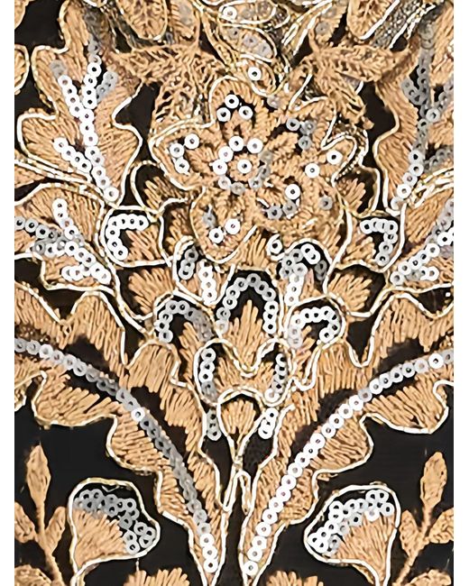 Tadashi Shoji Black Sequin-Embellished Floral-Lace Midi Dress