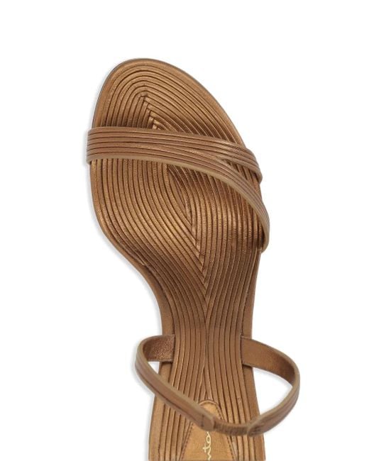 Santoni Brown 85Mm Leather Sandals