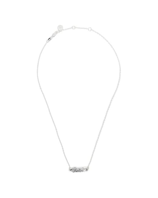 Stolen Girlfriends Club White Scripted-Pin Necklace