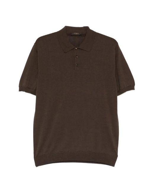 Zanone Brown Buttoned Polo Shirt for men