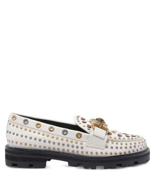 Kurt Geiger Gray Mansion Stud Embellished Loafers