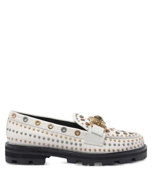 Kurt Geiger Gray Mansion Stud Embellished Loafers