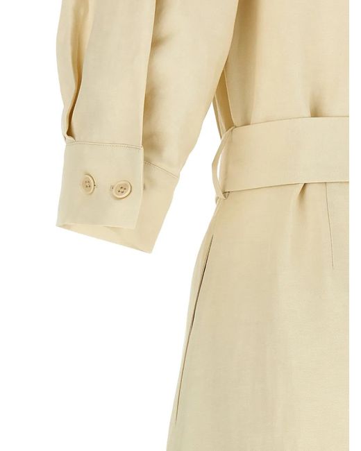 P.A.R.O.S.H. Metallic Knotted Belt Shirt Dress