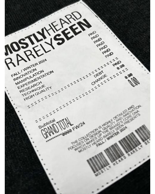 メンズ Mostly Heard Rarely Seen ストライプ ニットトップ Black