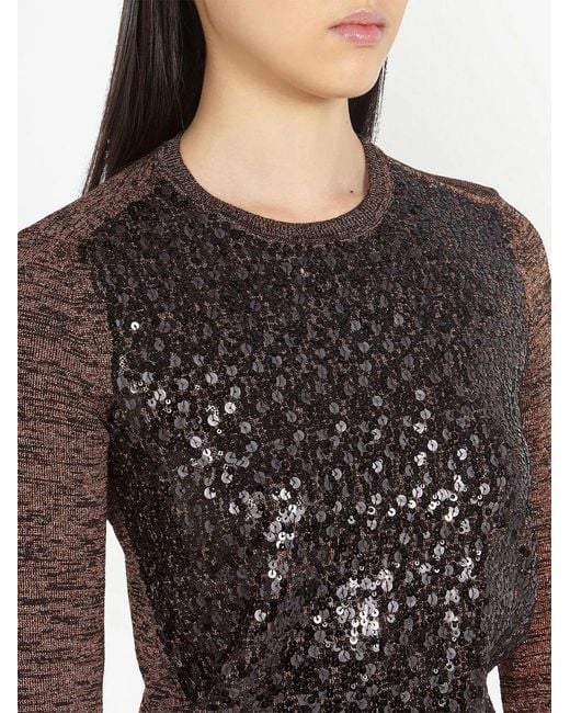 Ferragamo Black Sequin-Embellished Crew Neck Jumper