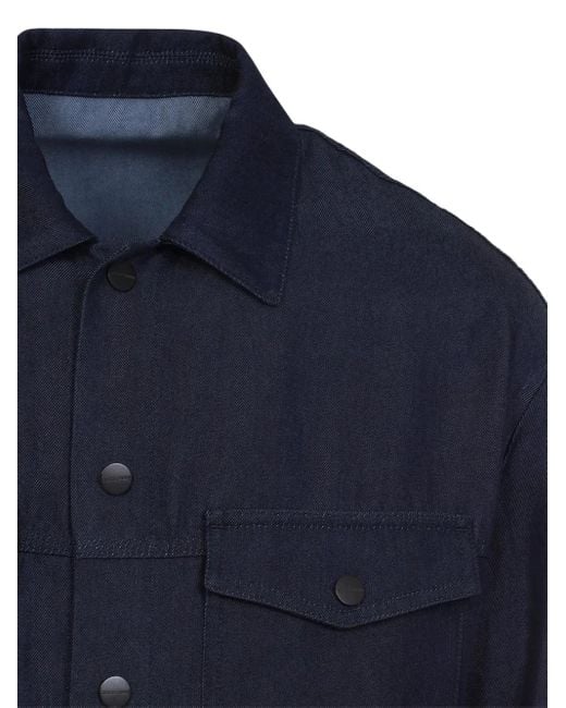 Chaqueta Con Bolsillo Con Botón Giorgio Armani de hombre de color Blue