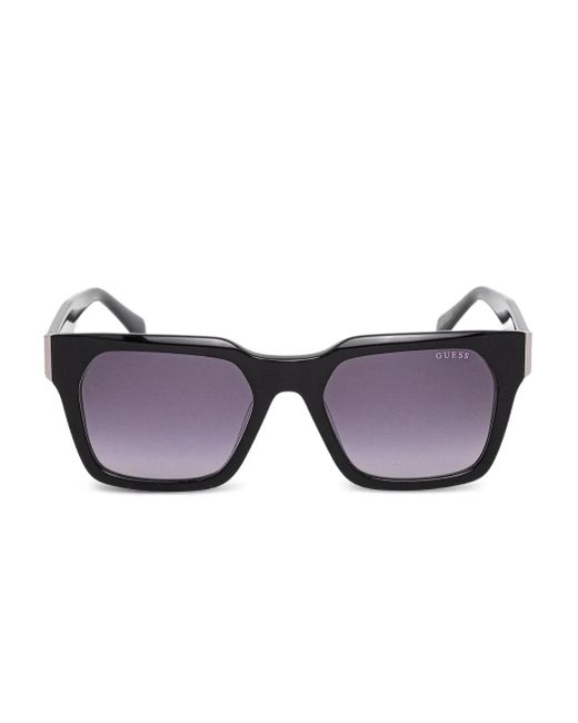 GUESS EYEWEAR Black Rectangle-Frame Sunglasses for men