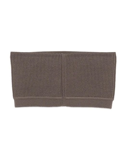 Rick Owens Brown Fine-Ribbed Cropped Top