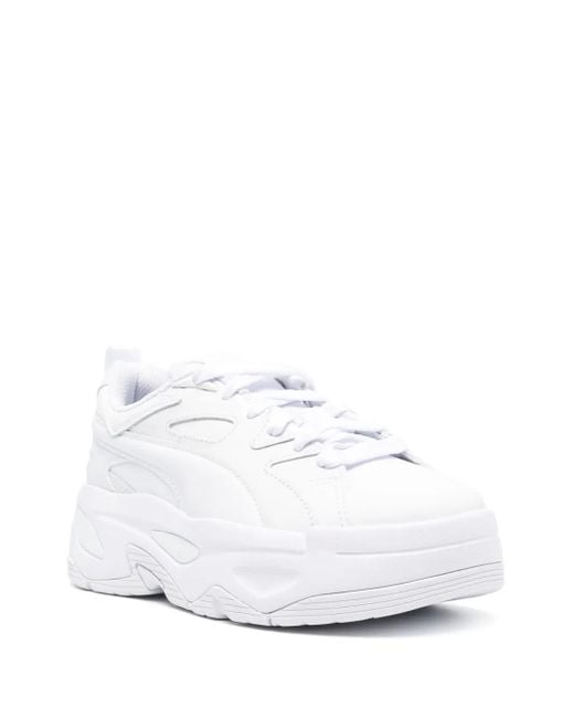 PUMA White Blstr Dresscode Leather Sneakers