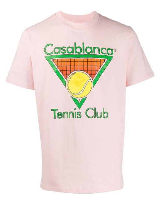 CASABLANCA Pink Tennis Club T-shirt for men