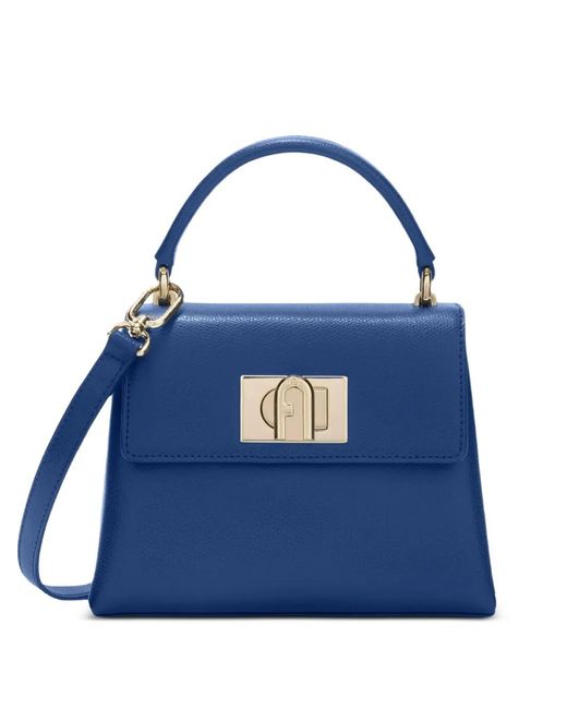 Furla Blue Mini 1927 Leather Tote Bag