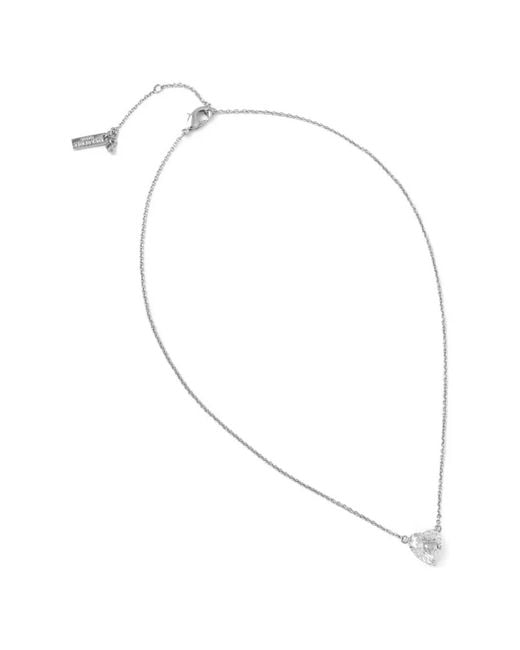 Kurt Geiger White Eagle-Head Heart-Pendant Necklace