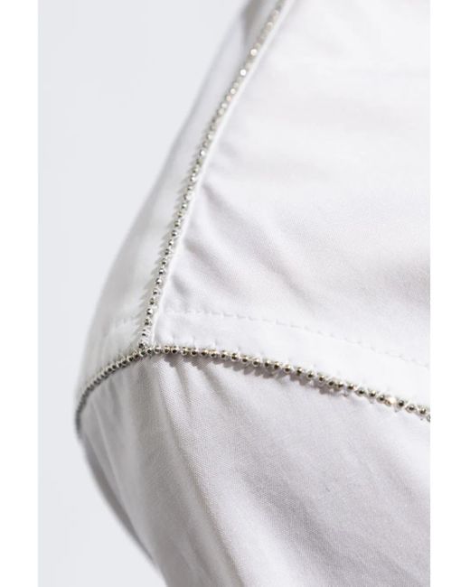 Fabiana Filippi White Embellished Long-Sleeved Shirt