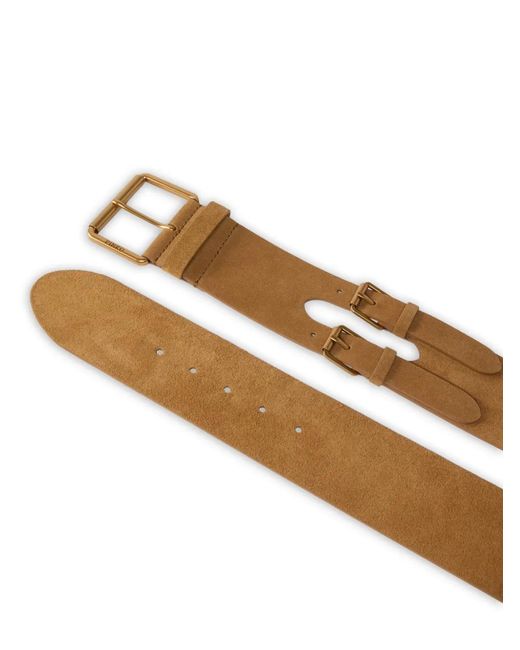 Pinko Natural Split Leather Belt With Straps, 6 Cm