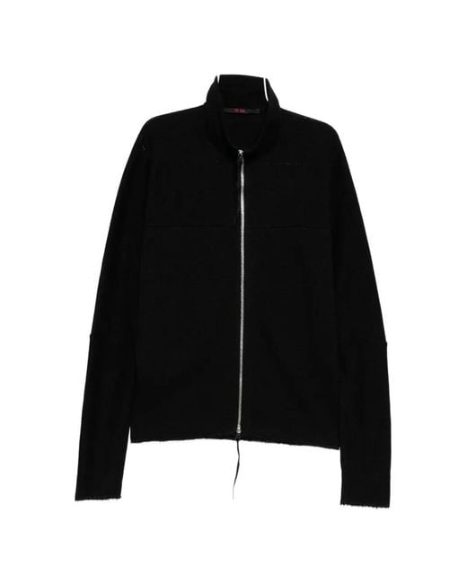 Ma+ Black Zipped Tall-Collar Jacket for men