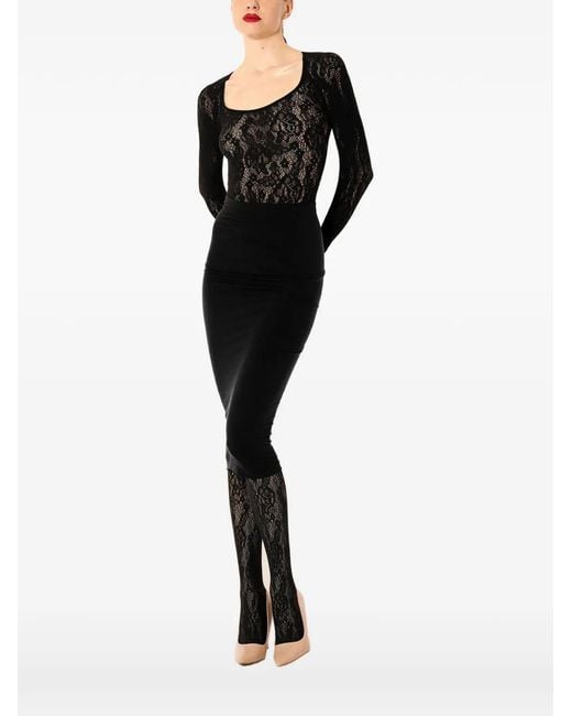 Wolford Black Infinite Rose Net Top