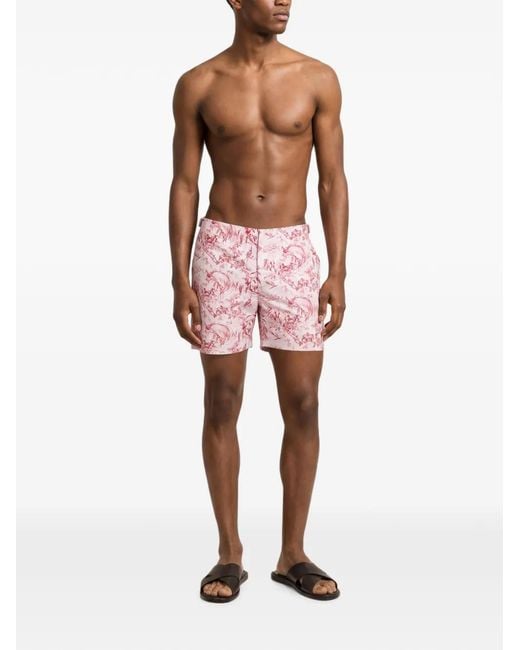Orlebar Brown Pink Bulldog Zephra Graphic-Print Swim Shorts for men