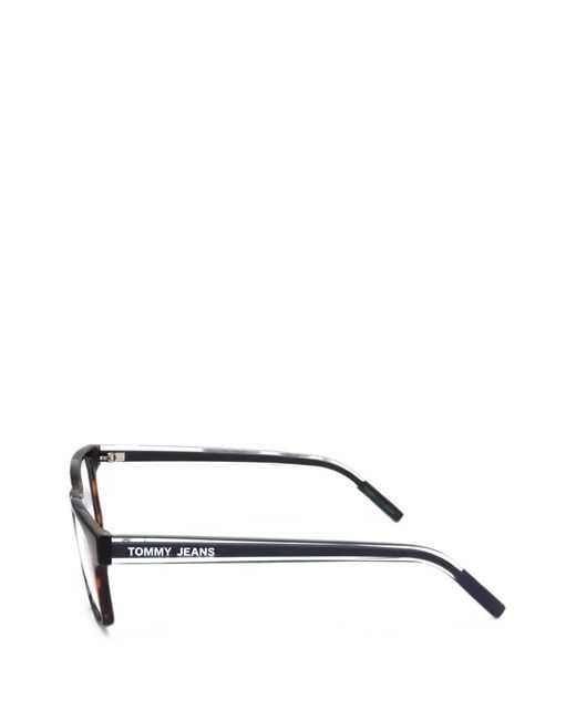 Tommy Hilfiger White Tortoiseshell-Effect Rectangle-Frame Glasses