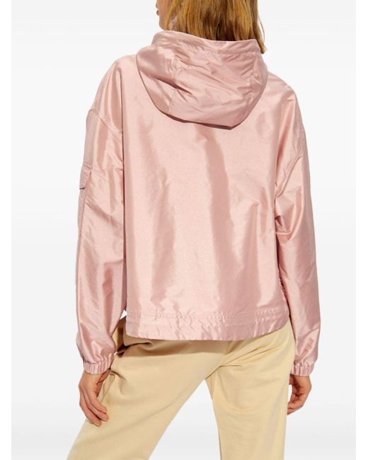 Moncler Pink Stand-Up Collar Hooded Lightweight Jacket