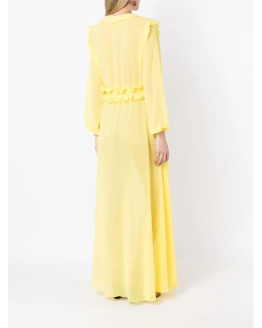 Olympiah Maxi Strandjurk Met Ruches in het Yellow