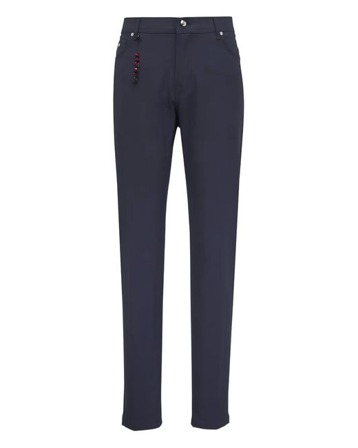 Marco Pescarolo Blue Charm-Detail Trousers for men